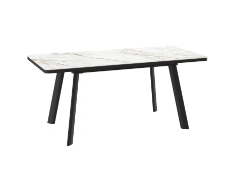 Стол LEON LUX RADIAL-140, раздвижной 140(180)х85, CALAKATTA ST CER/ЧЕРНЫЙ LEON LUX RADIAL 140